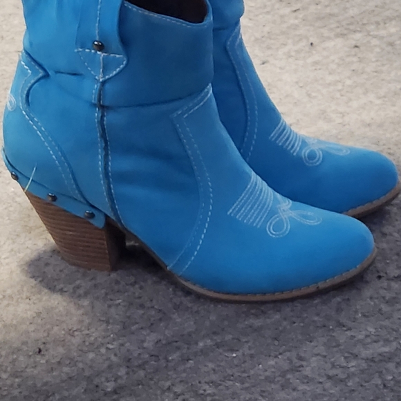 MOMO Blue Women's Ankle Boots, size 9 - Picture 3 of 9